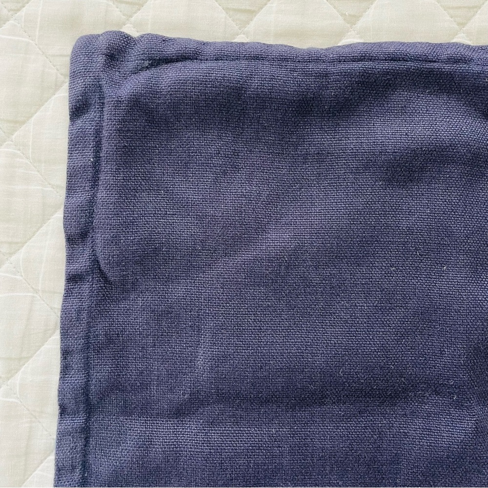Serena & Lily Linen Zipper Accent Pillow Cover in Navy - Picture 3 of 7